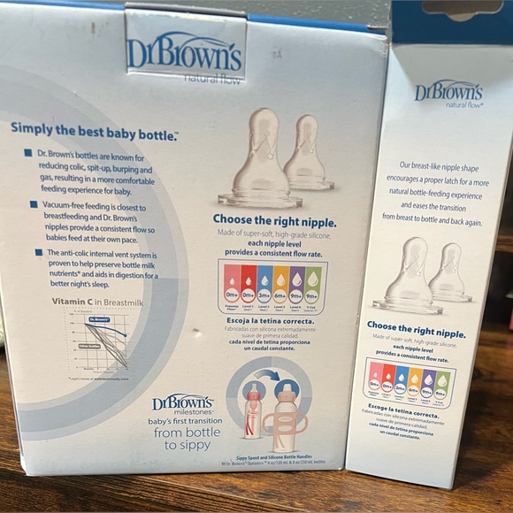 Dr. Brown's Anti-Colic Baby Bottle Set for Baby Girls Pink, Total of 6 Bottles - Picture 4 of 8